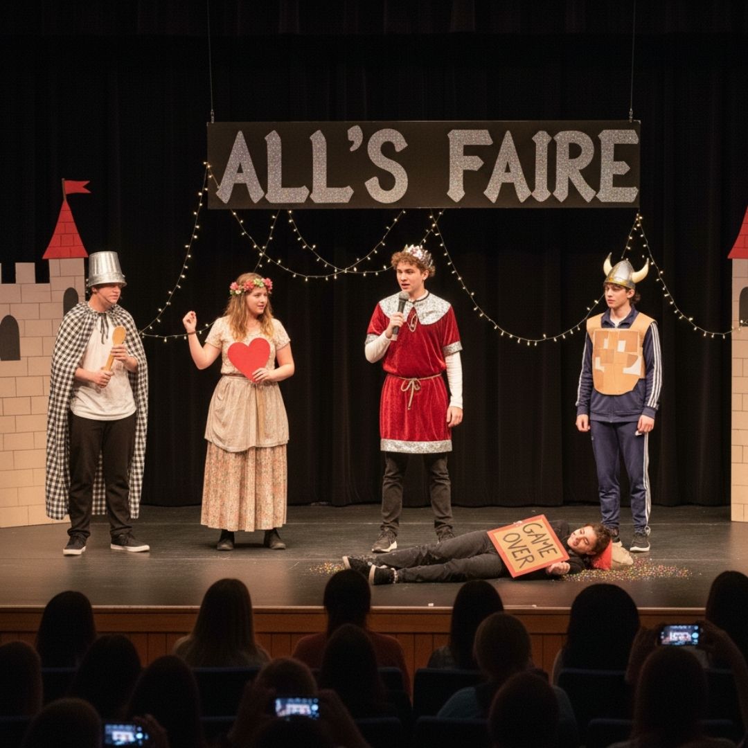 Four students in a play